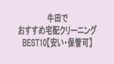 牛田でおすすめの宅配クリーニング