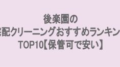 後楽園でおすすめの宅配クリーニング