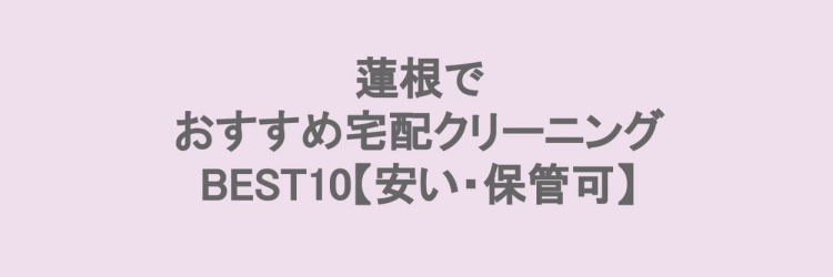 蓮根でおすすめの宅配クリーニング